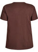 T-shirt with button detail, Brown, Packshot image number 1