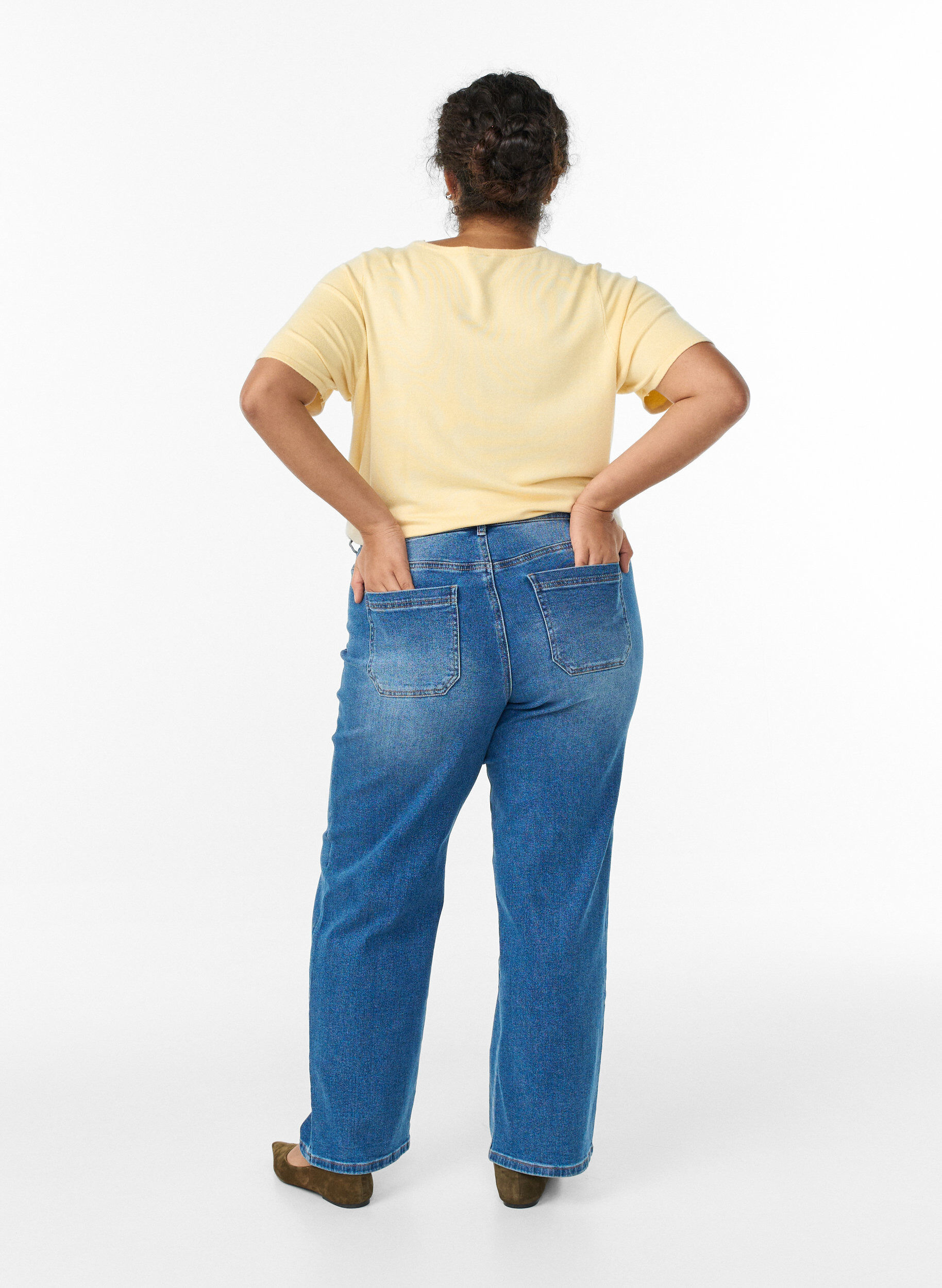 ZizzifashionJeans with front pockets and straight legs, Light Blue, Model image number 1
