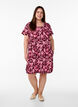 Short-sleeved, printed cotton dress, Dark Bordeaux, Model image number 1