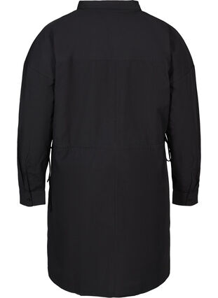 Cotton tunic with button fastening, Black, Packshot image number 1