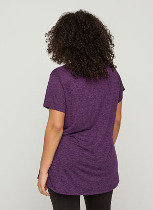 Patterned sports t-shirt with A-line shape, Plum Perfect1801, Model image number 1