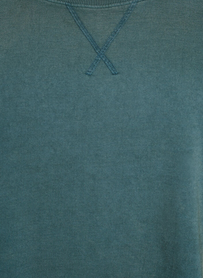Loose sweatshirt with washed look, Green, Packshot image number 2