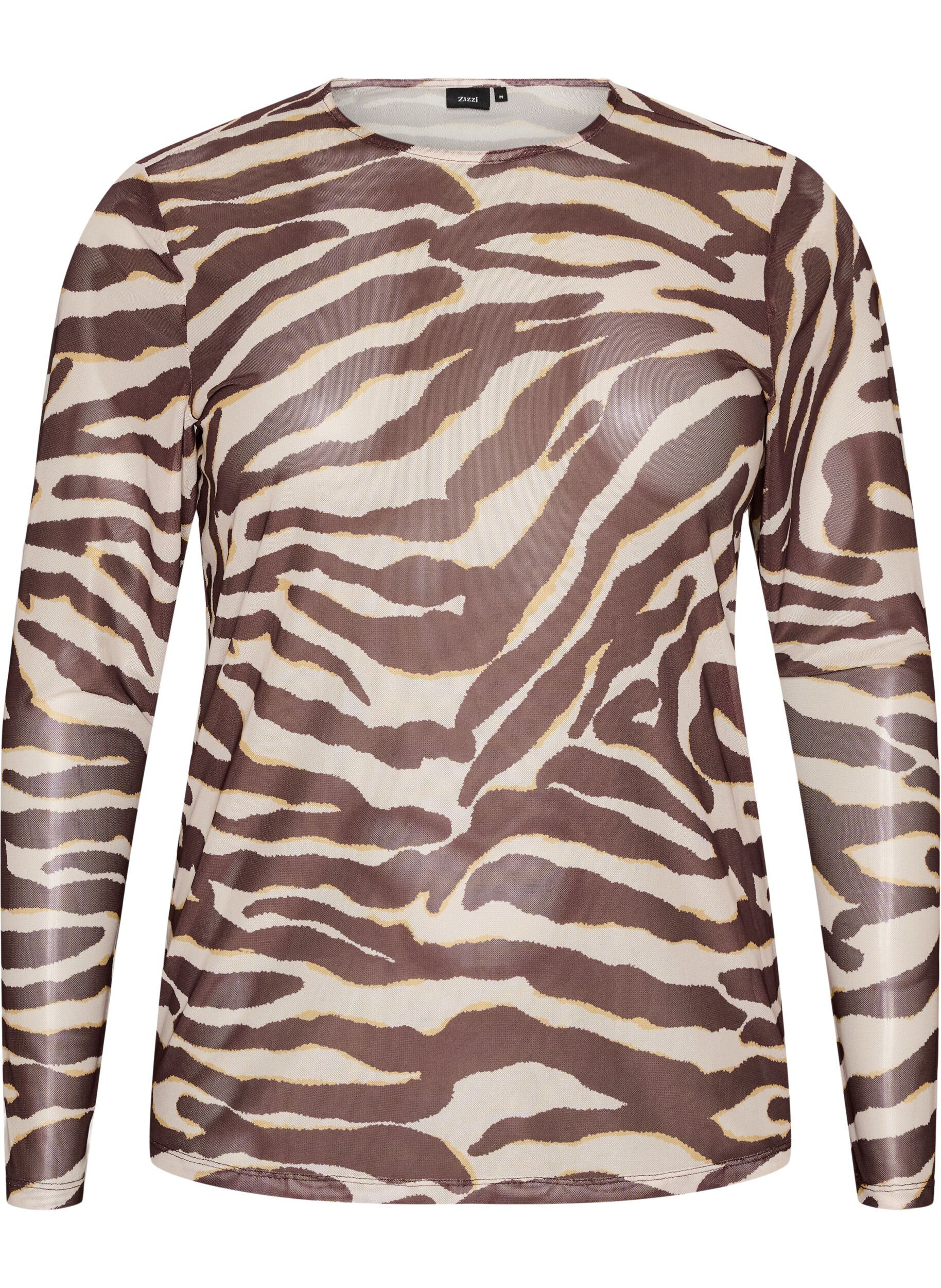 Mesh blouse with print