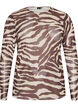 Mesh blouse with print, Brown, Packshot image number 0