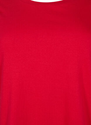 T-shirt in cotton with embroidery anglaise, Tango Red, Packshot image number 2