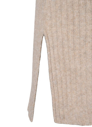 Ribbed Knit Dress with Turtleneck, Simply Taupe Mel., Packshot image number 3