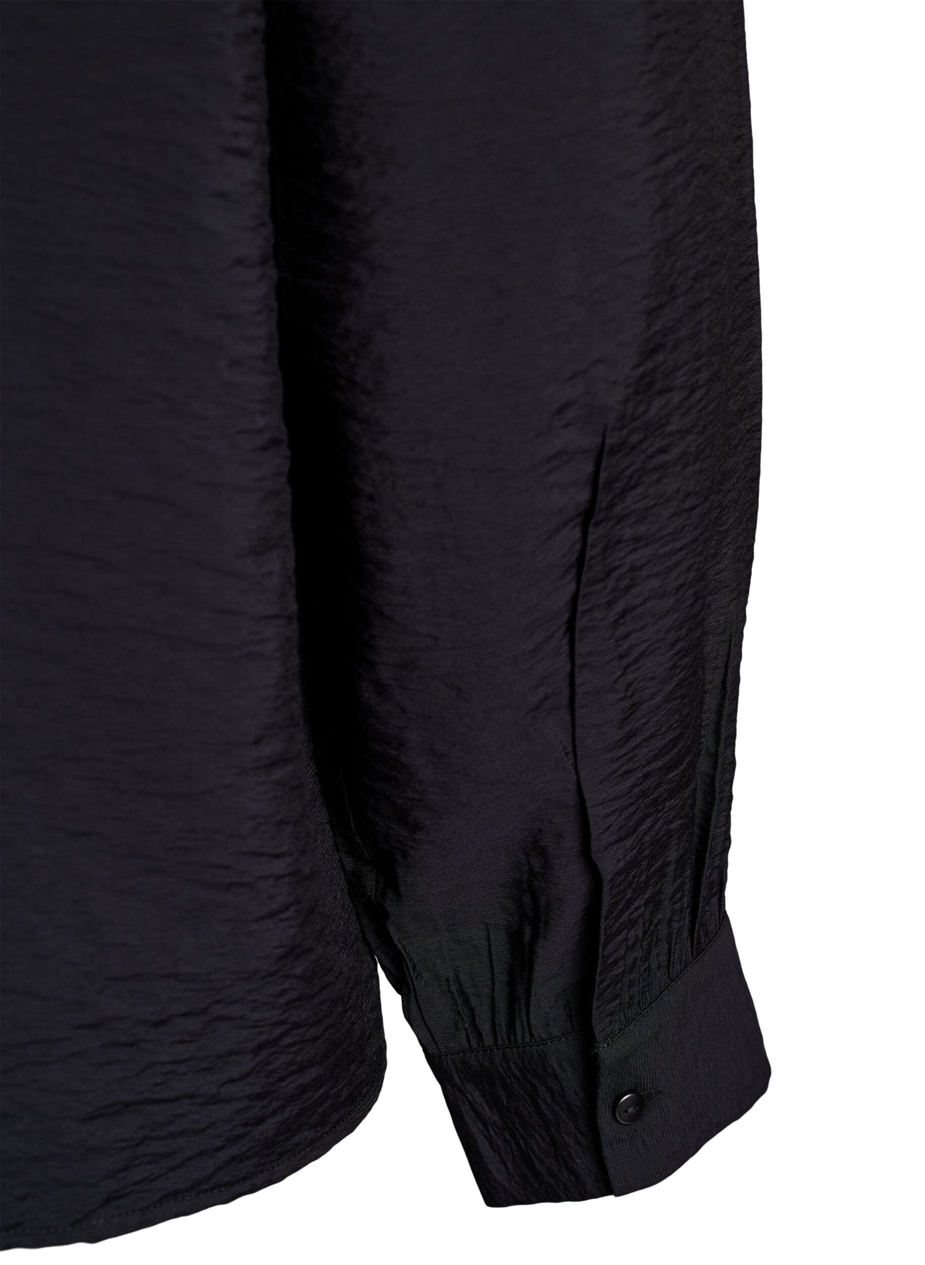 Zizzifashion Blouse with V-neck and embroidered bands, Black, Packshot image number 3
