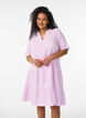 Short A-line dress in cotton muslin, Purple, Model image number 0