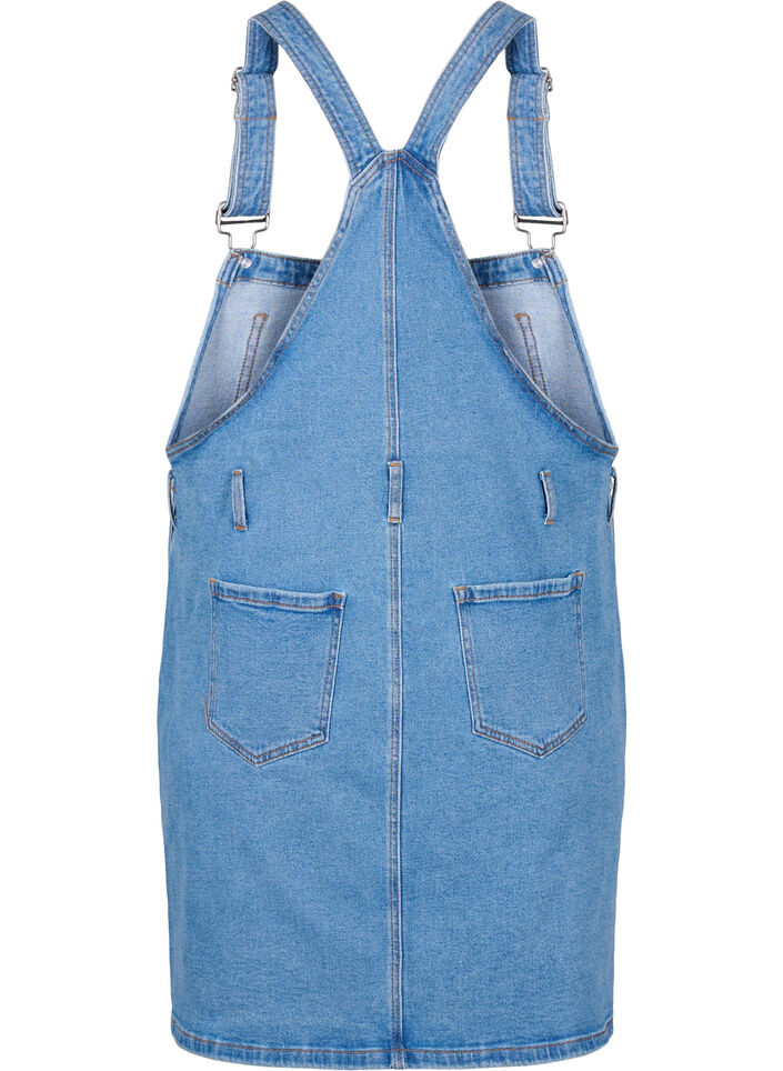 Denim dungarees dress, Blue, Packshot image number 1
