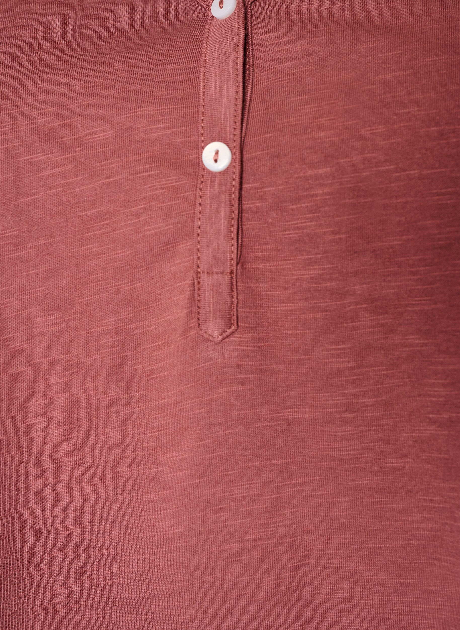ZizzifashionT-shirt with button detail, Brown, Packshot image number 2