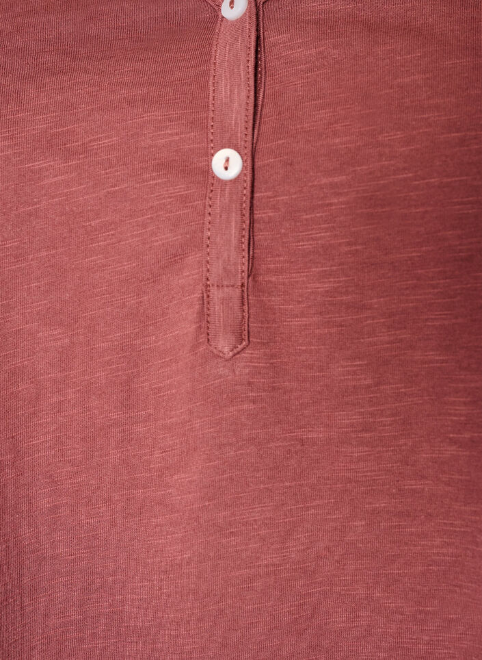 T-shirt with button detail, Brown, Packshot image number 2