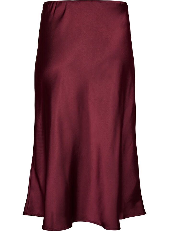 Satin midi skirt, Red, Packshot image number 1