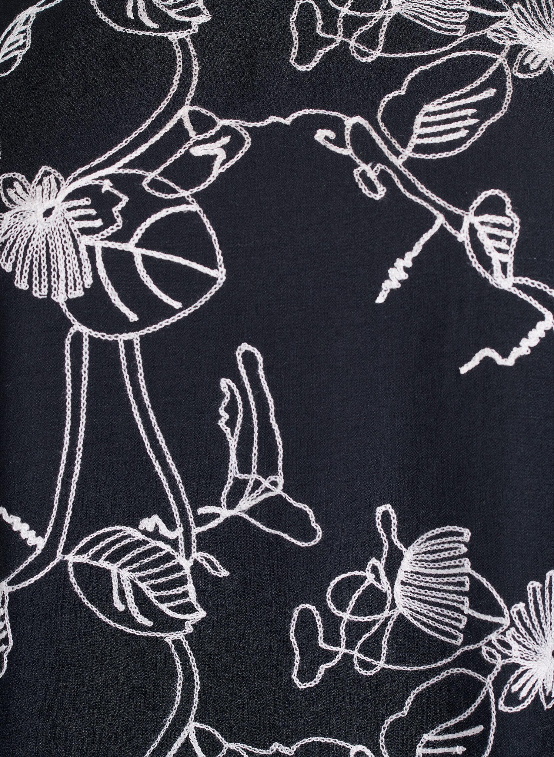 ZizzifashionShort A-line dress with embroidered pattern, Black, Packshot image number 2