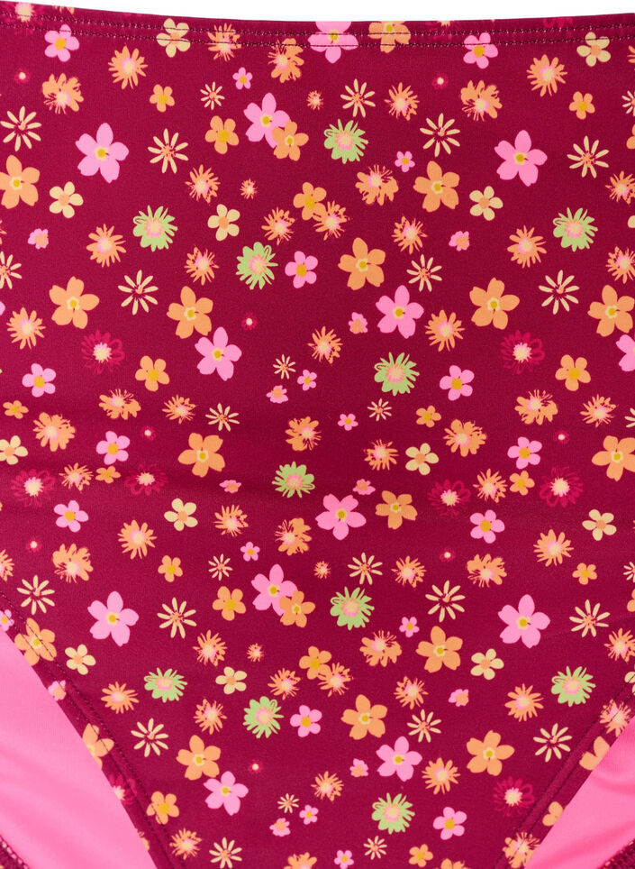 Tai bikini briefs with tie-fastenings and floral print, Red, Packshot image number 2