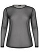 Mesh blouse with long sleeves, Black, Packshot image number 0