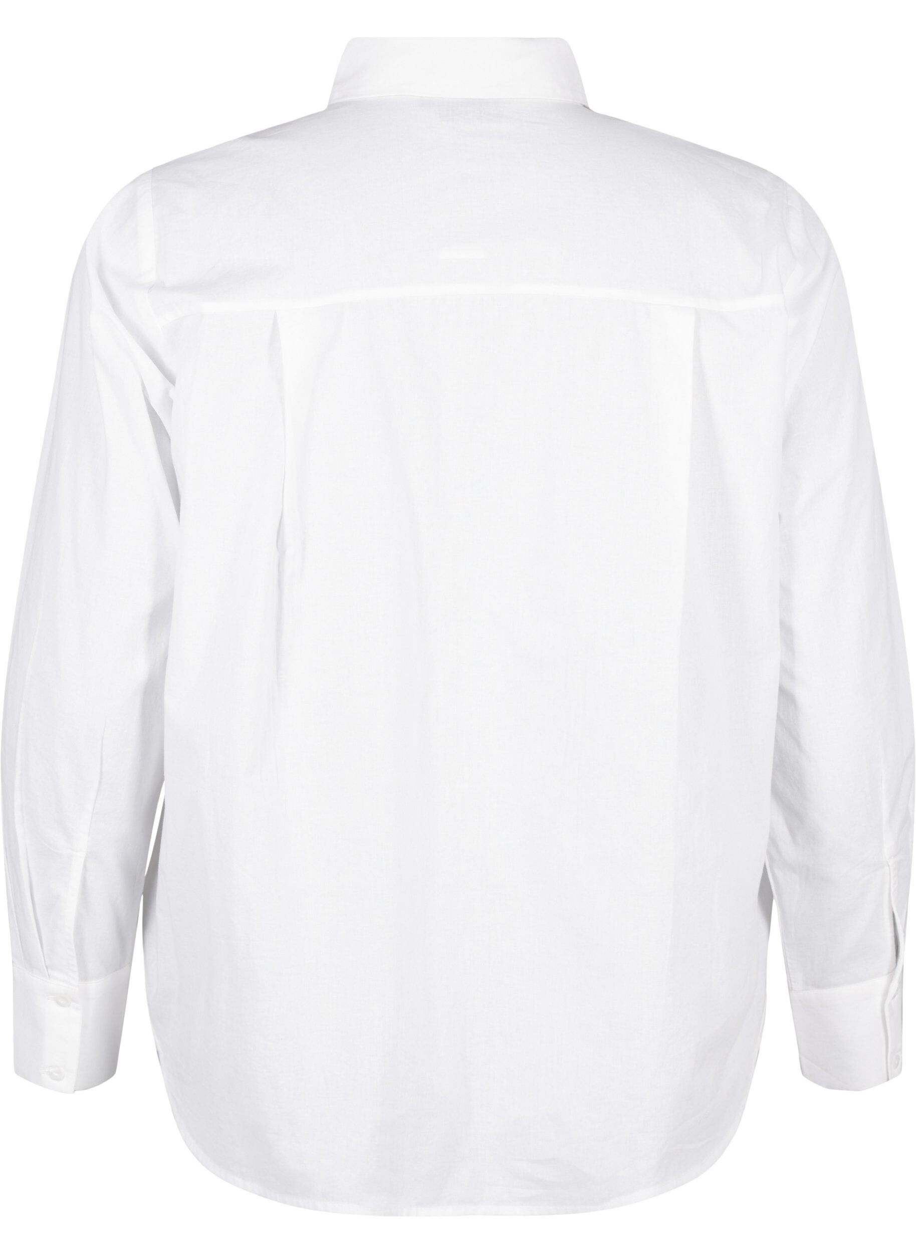 Zizzifashion Classic shirt with embroidered hearts, Bright Wh.W. Blue H., Packshot image number 1