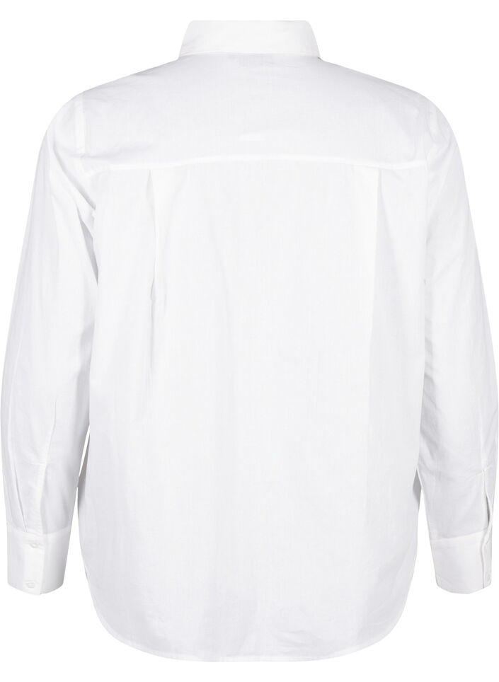 Classic shirt with embroidered hearts, Bright Wh.W. Blue H., Packshot image number 1