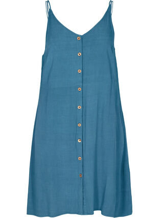 Button-through beach dress in viscose, Midnight , Packshot image number 0
