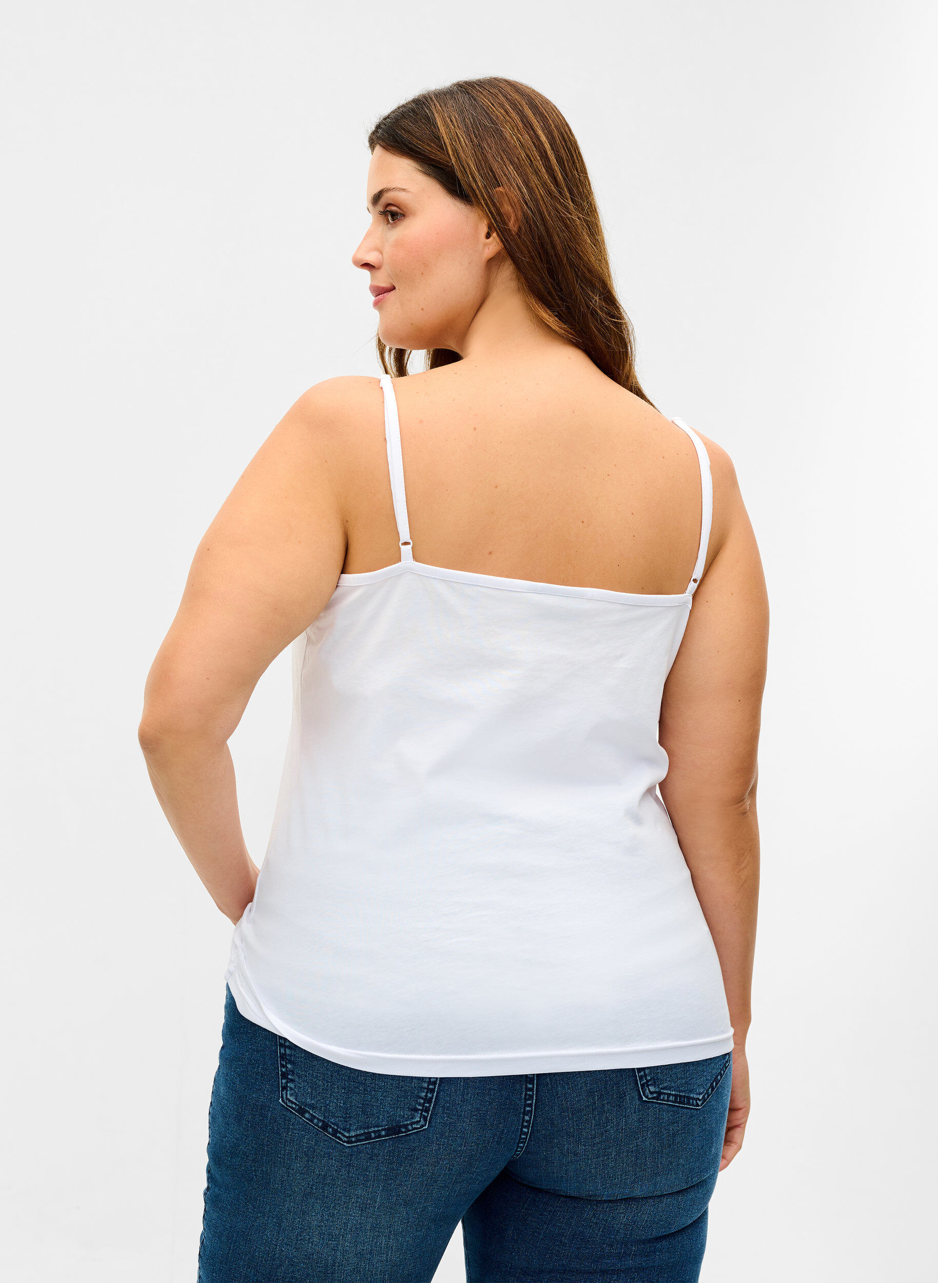 Zizzifashion Cotton basic top 2-pack, Navy B/B White, Model image number 2