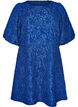 Jacquard dress with puff sleeves and A-line, Blue, Packshot image number 0