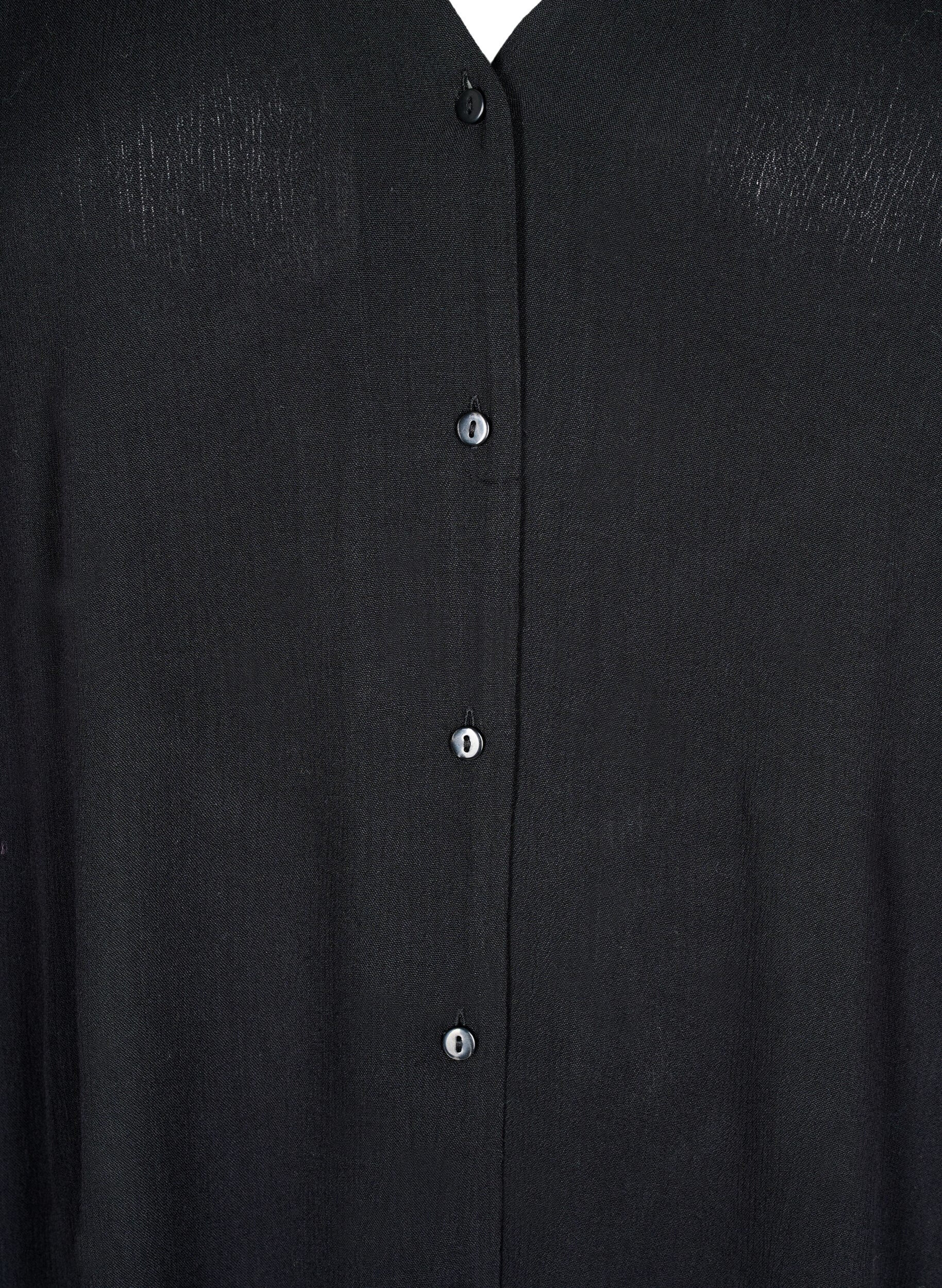 Zizzifashion Kaftan beach dress with buttons, Black, Packshot image number 2