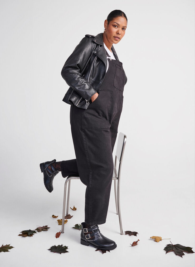 Wide fit - Ankle boots with studs, Black, Image image number 0