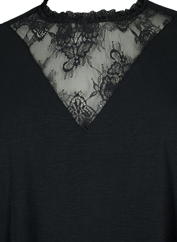 Dress with lace details, Black, Packshot image number 2