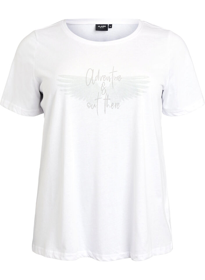 FLASH - T-shirt with motif, White, Packshot image number 0