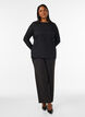 Jersey blouse with a wavy texture, Black, Model image number 1