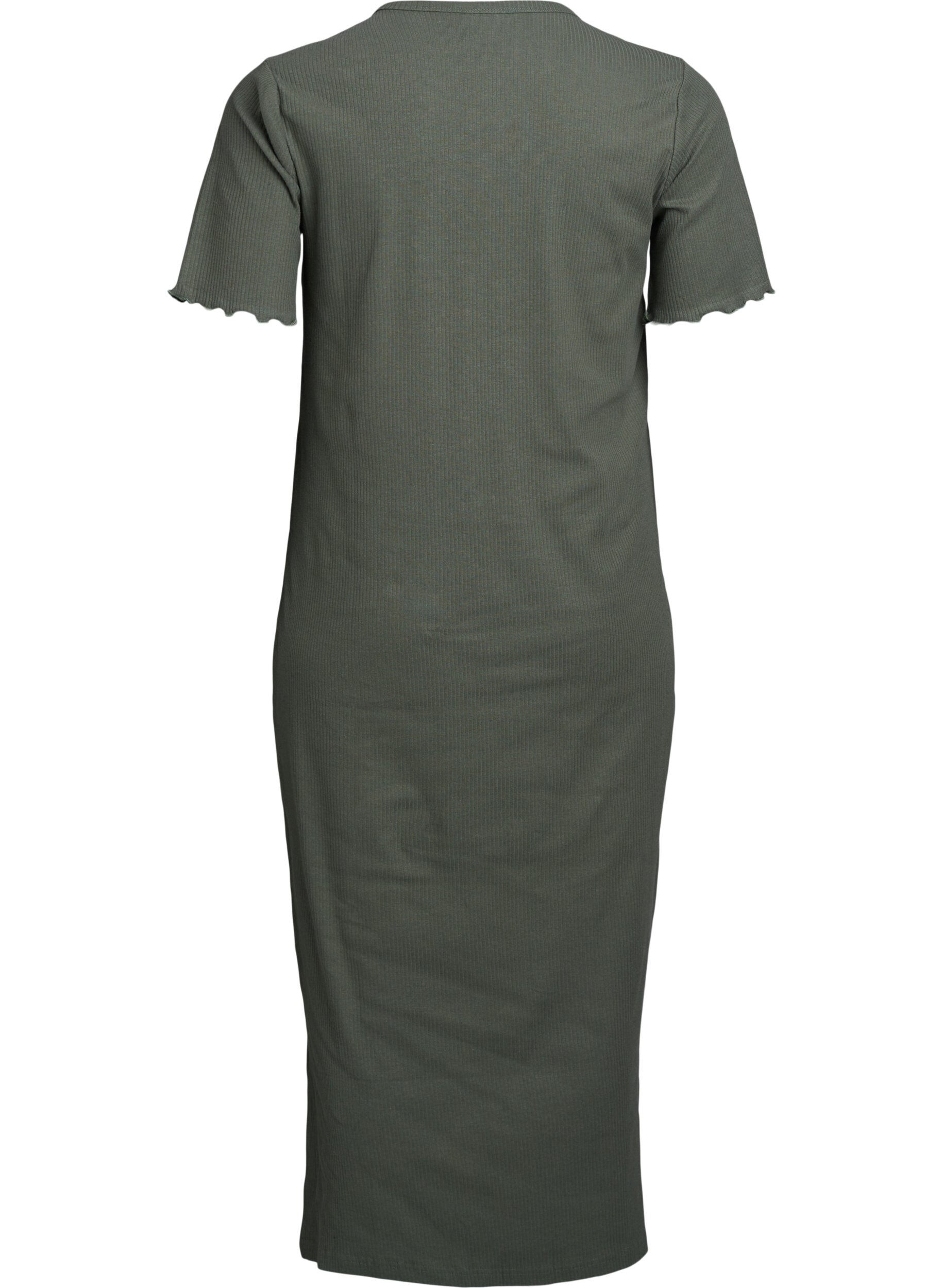 Zizzifashion Maxi dress in jersey with short sleeves, Green, Packshot image number 1