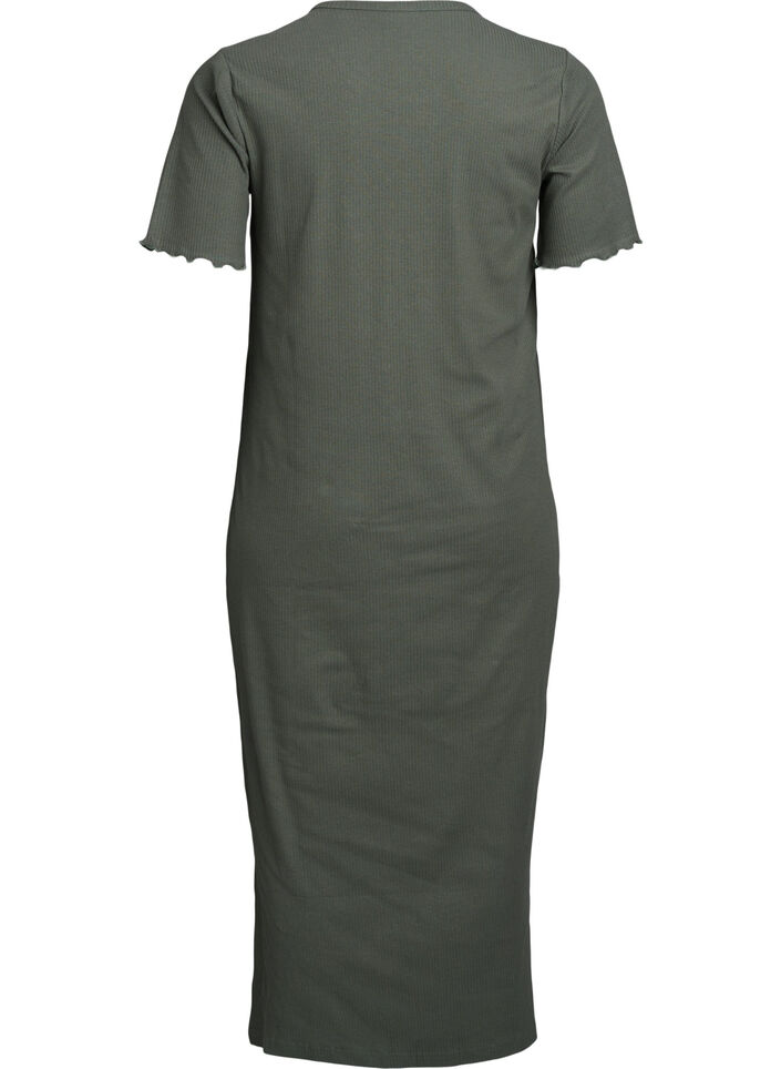 Maxi dress in jersey with short sleeves, Green, Packshot image number 1