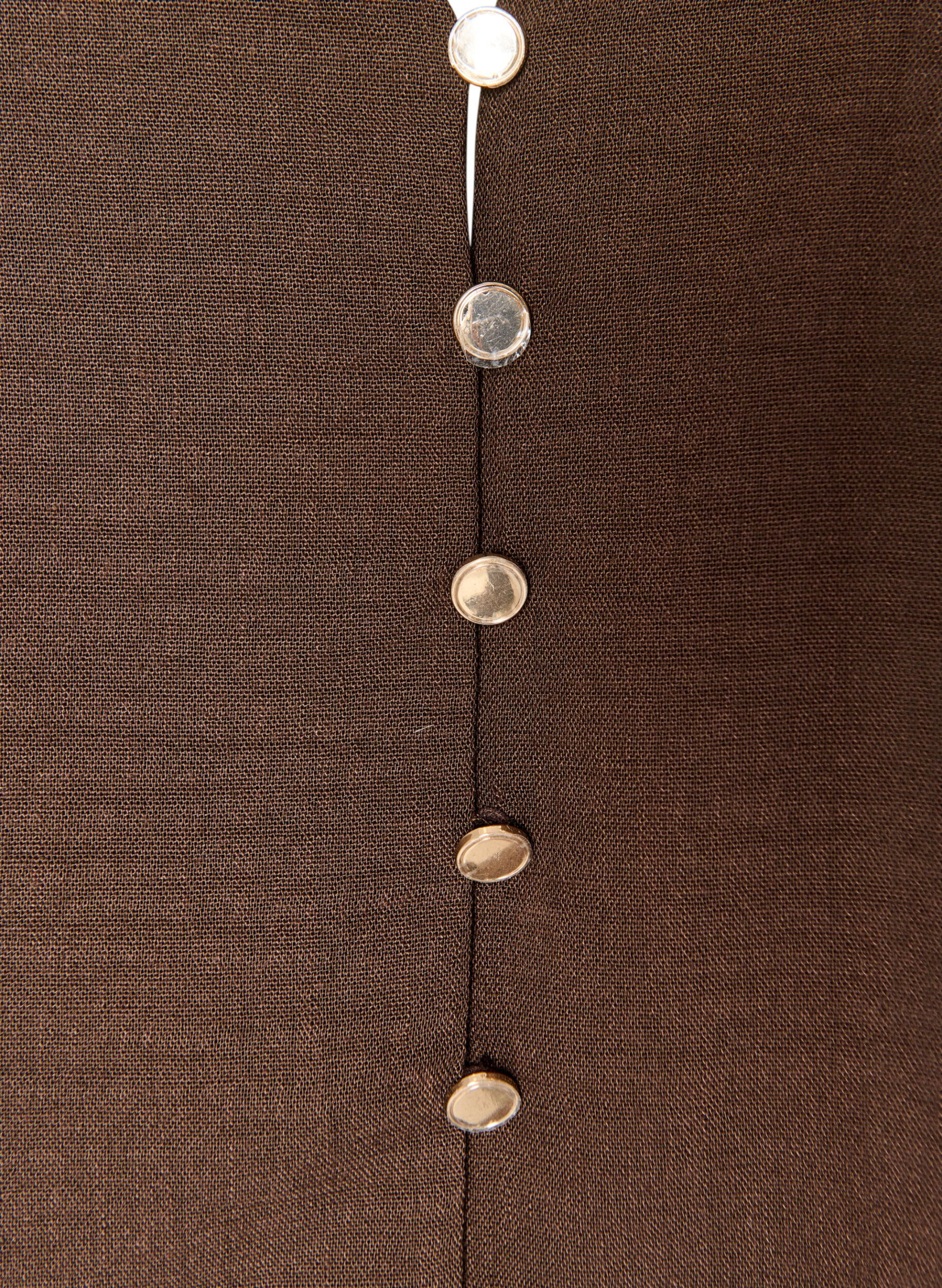 Zizzifashion Sleeveless vest with a V-neck and buttons, Brown, Packshot image number 2