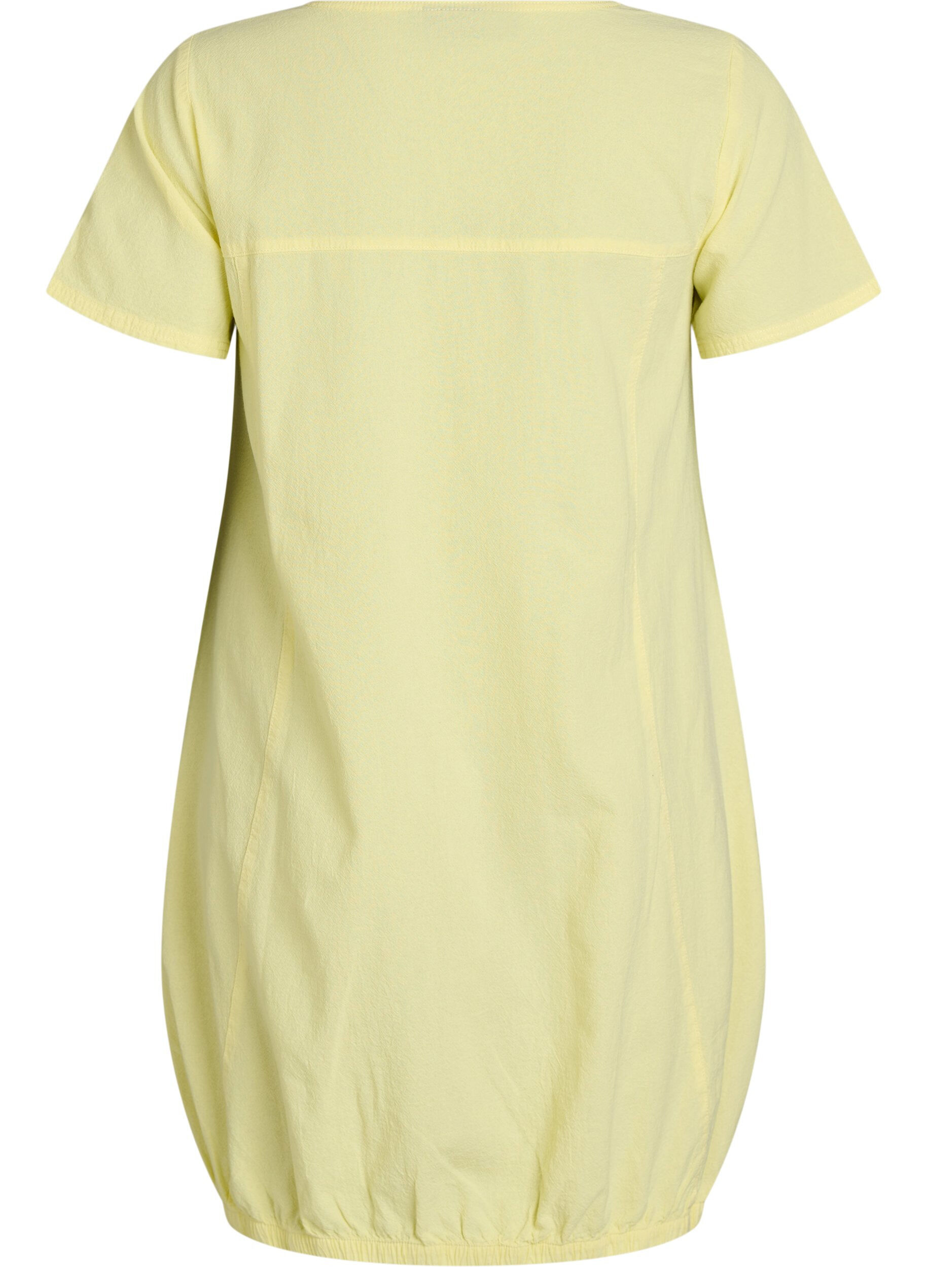 ZizzifashionShort-sleeved cotton dress, Yellow, Packshot image number 1