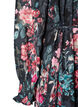 Floral midi dress with woven texture and tie-belt, Black, Packshot image number 3