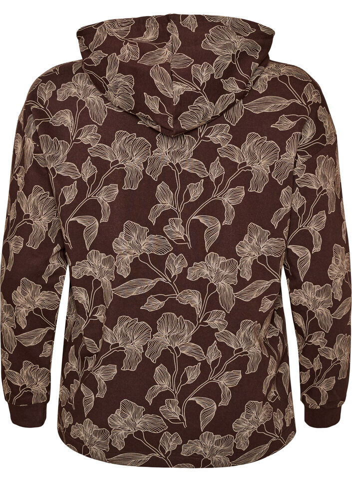 Hoodie with all-over print, Brown, Packshot image number 1