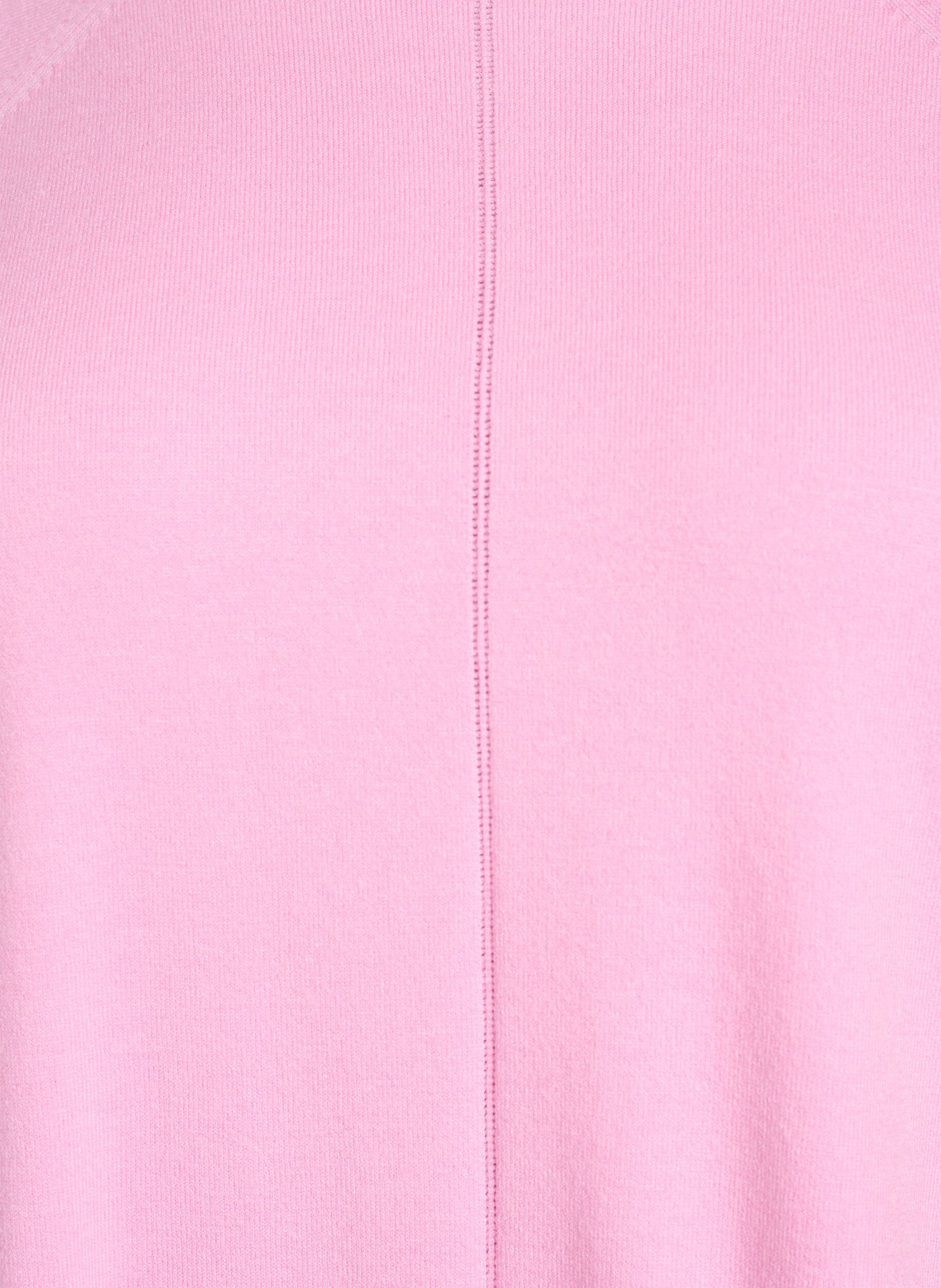 Zizzifashion Knit blouse with round neck and knitted pattern, Pink, Packshot image number 2