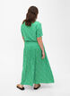 FLASH - Viscose maxi skirt with smocking, Green, Model image number 2