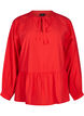 Blouse with bow and long sleeves, Red, Packshot image number 0