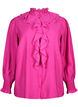 Ruffle shirt blouse in viscose, Rose Violet, Packshot image number 0