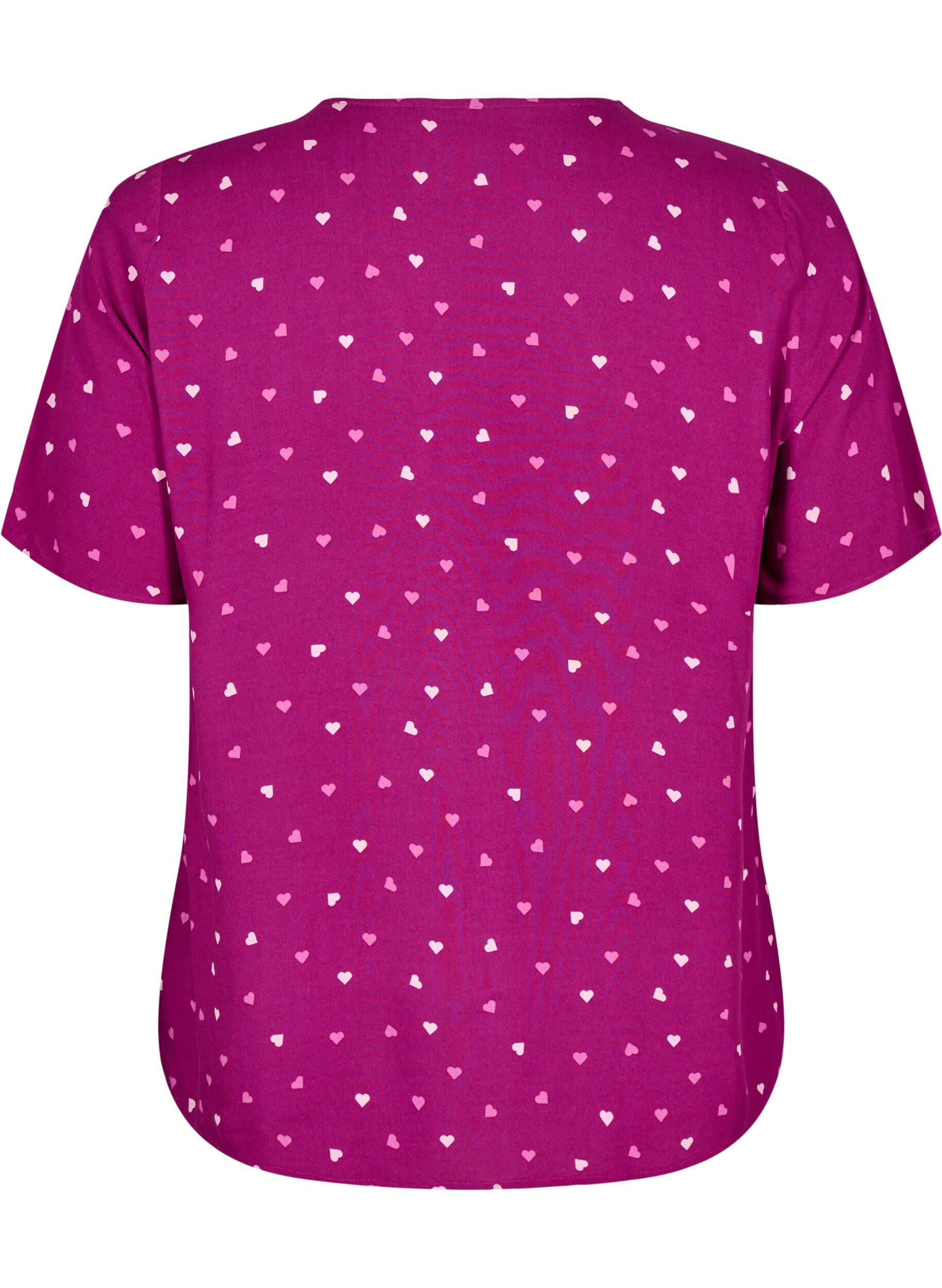 Zizzifashion Viscose nightshirt with heart print, Red, Packshot image number 1