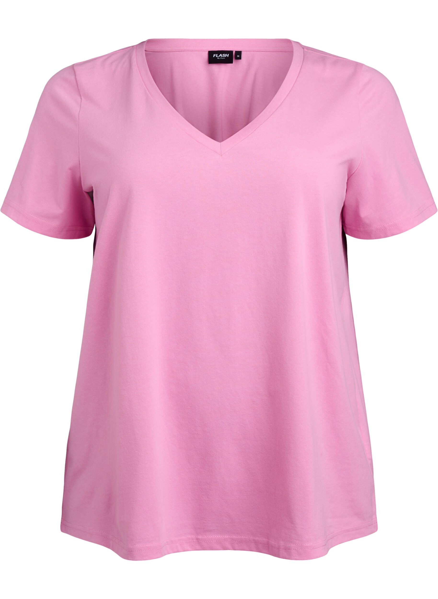 Zizzifashion FLASH - V-neck T-shirt, Pink, Packshot image number 0