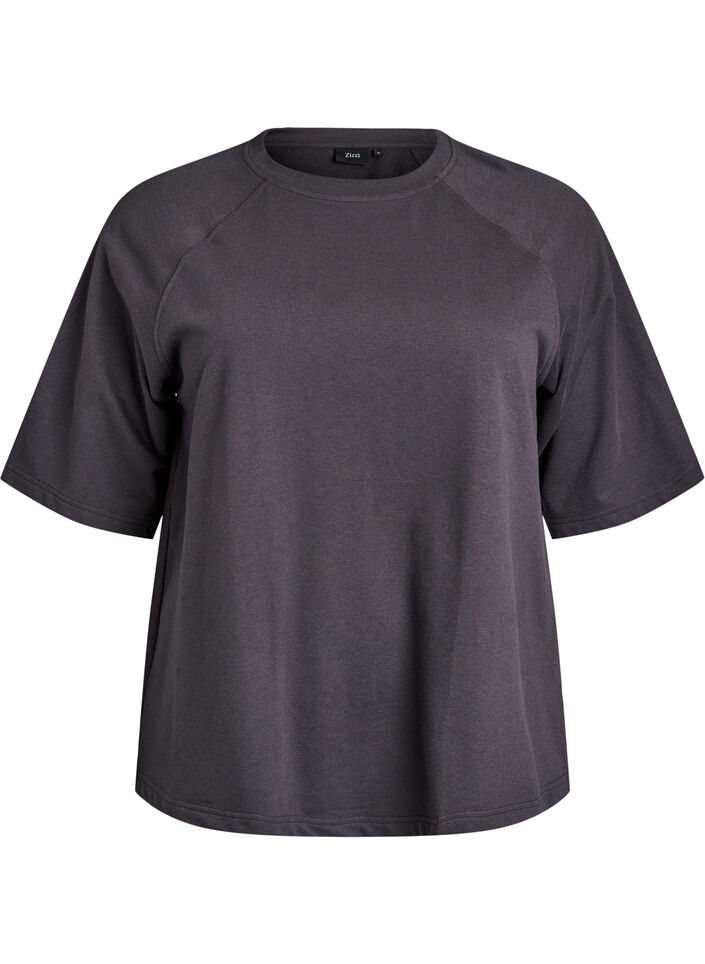 Jersey blouse with 1/2 raglan sleeves, Dark Grey, Packshot image number 0
