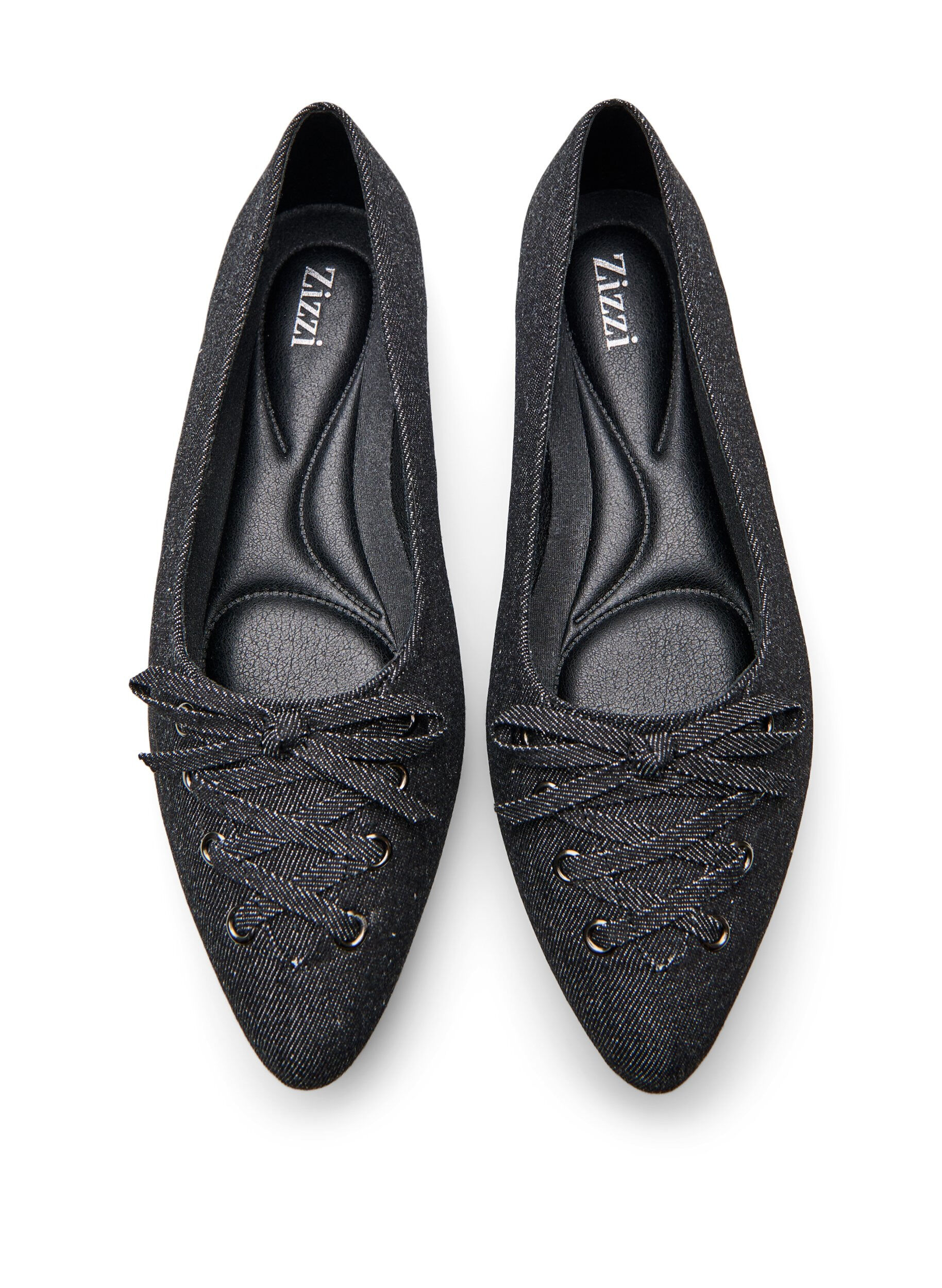 Zizzifashion Wide fit - Ballerina with lace detail, Black, Packshot image number 2