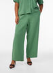 High-waisted cotton muslin trousers with loose legs, Green, Model image number 2