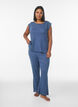 Organic cotton pyjama top with cap sleeves, Blue, Model image number 1