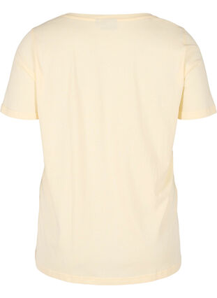 Organic cotton T-shirt with print, Light Yellow, Packshot image number 1