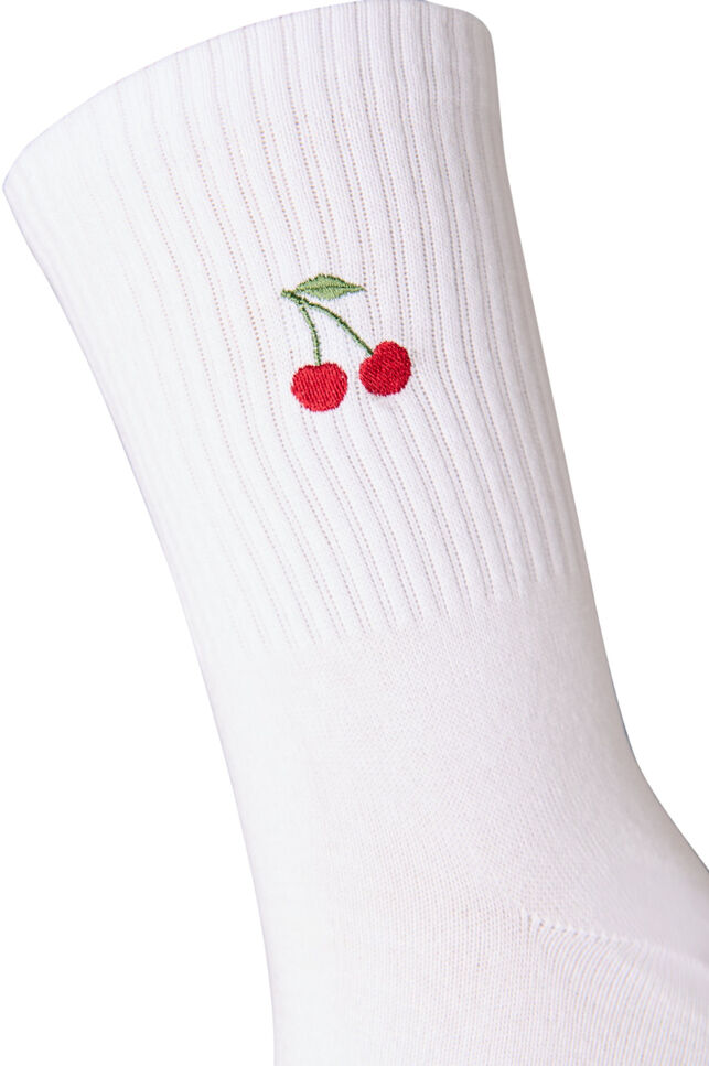 Cotton socks with pattern, White, Packshot image number 2