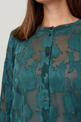 Transparent patterned shirt, Darkest Spruce, Model image number 2