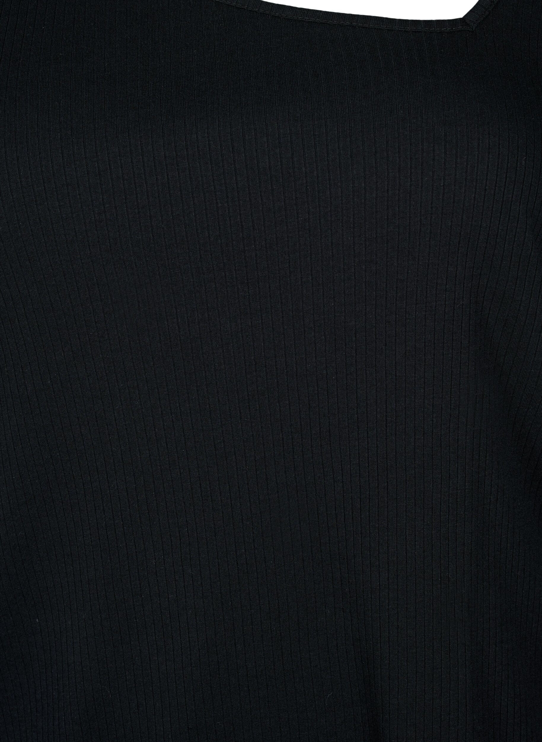Zizzifashion Long-sleeved t-shirt with asymmetrical cut, Black, Packshot image number 2
