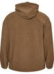 Fleece anorak with hood and contrast panel, Brown, Packshot image number 1